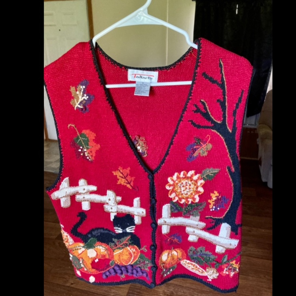 Vintage Fall Themed Sweater Vest